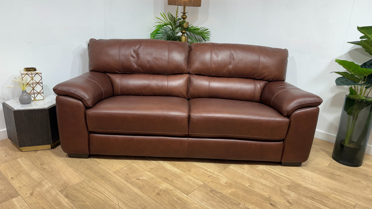 Sofology Santina Leather 2 Seater in Relaxed Soft Brown
