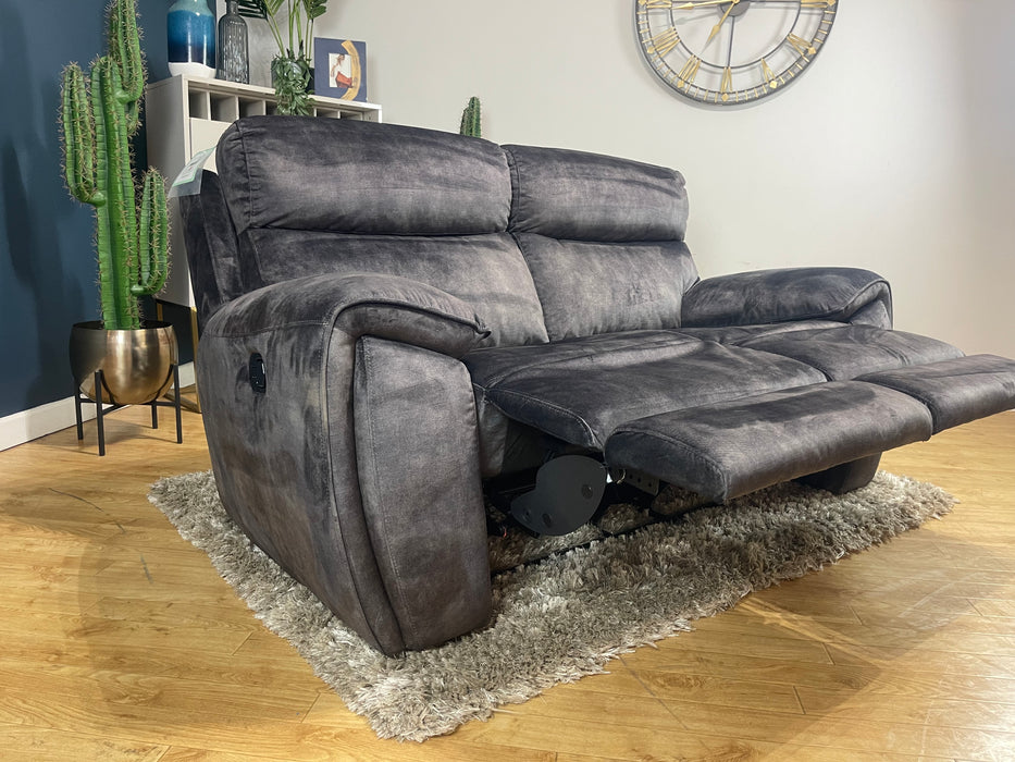 Radley 2 Seater Sofa Manual Recliner Decent Charcoal Fabric (WA2)