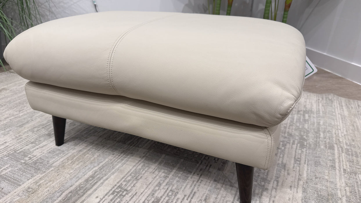 Sofology Adler Leather Desiner Footstool in Bone China