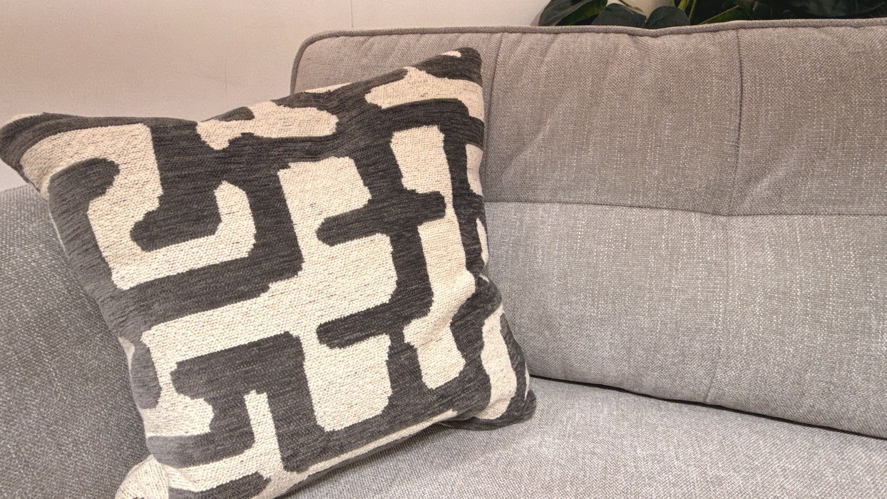 Sofology Roscoe Fabric 3 Seater in Linen Look Chenille Grey Mix