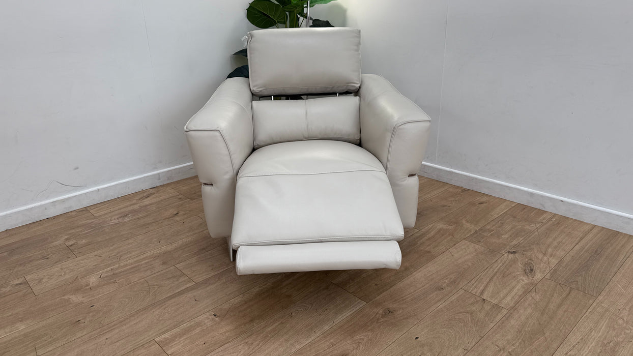 Sofology The Dakota Leather Recliner Chair in Trusty Soft Sheen Mist