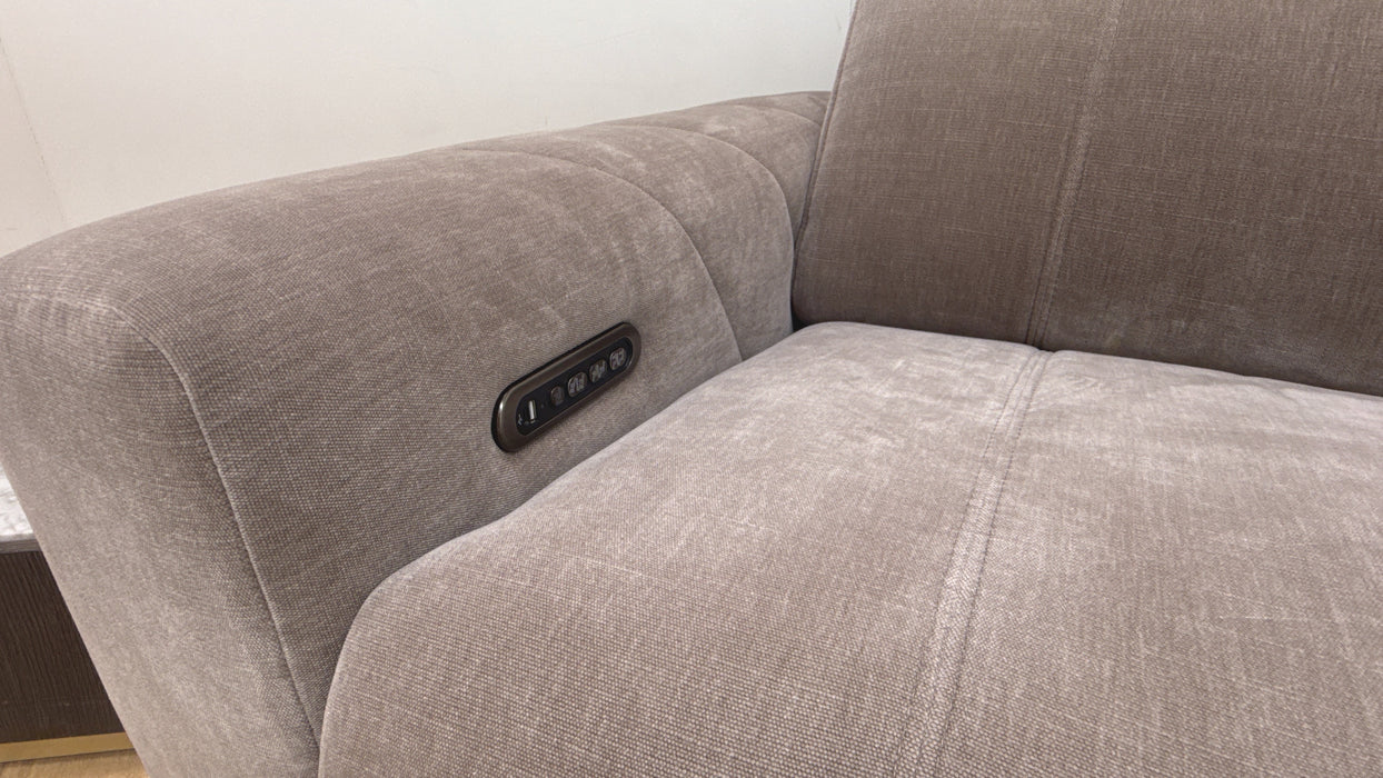 Sofology Allure Fabric 2.5 Seater, Power Recliner/Headrest Heated Seats Lumbar Support Speakers in Relaxed Chenille Nutmeg