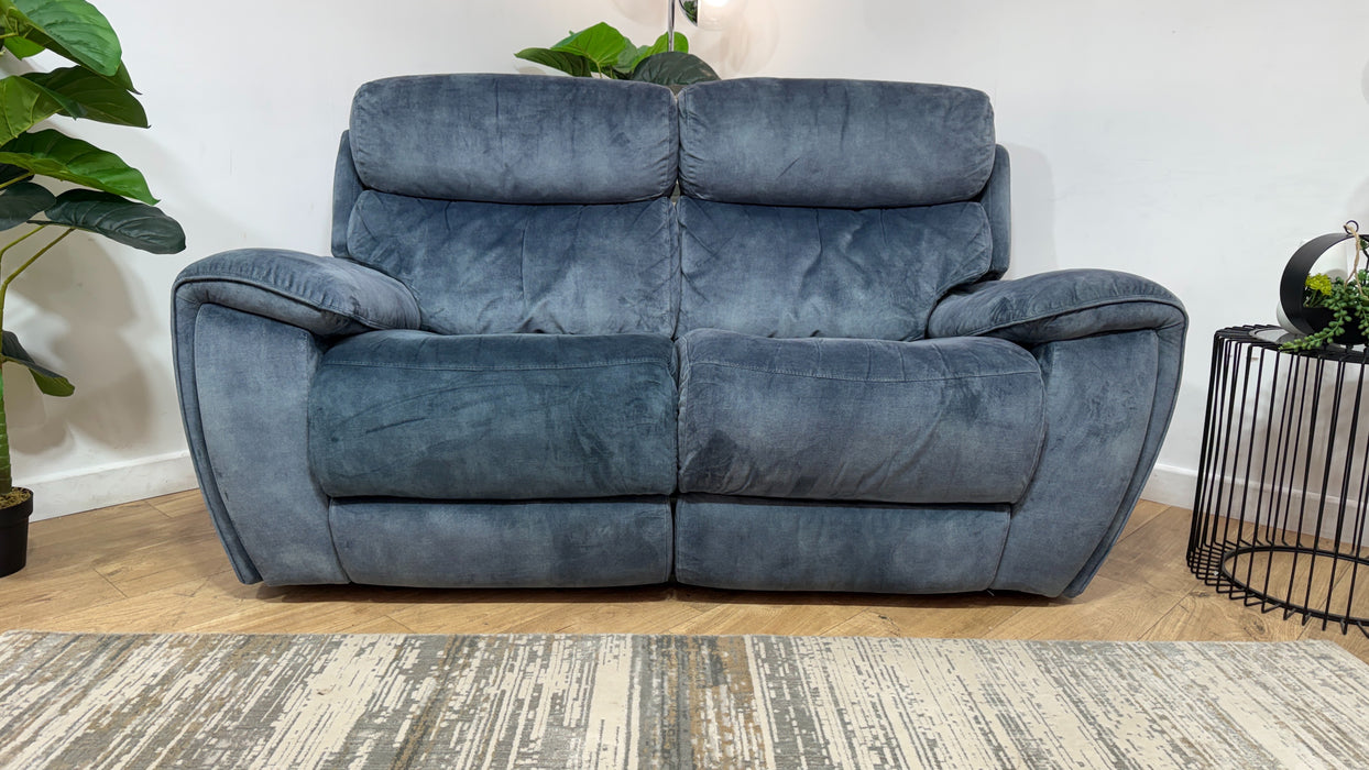 Sofology Radleigh Fabric 2 Seater Power Recliner/Headrest in Decent Teal