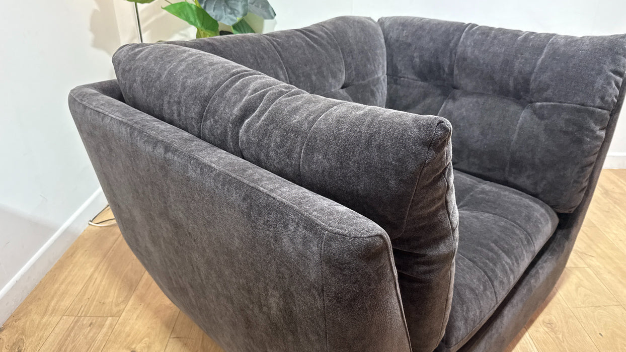 Sofology The Cocoon Fabric Loveseat in Relaxed Chenille Raisin