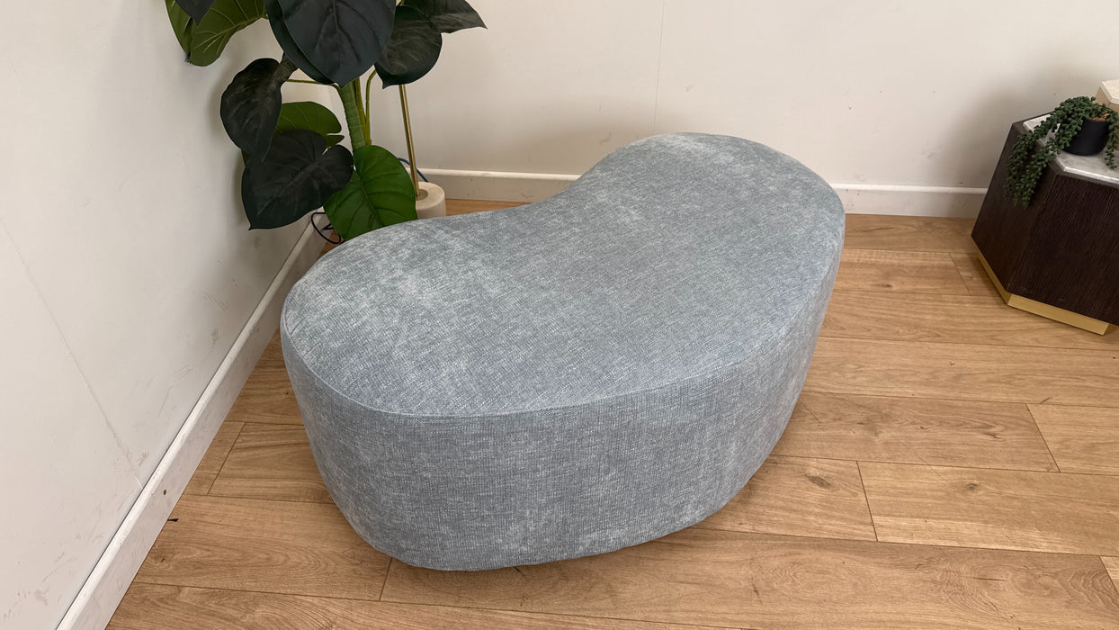 Sofology The Chloe Fabric Footstool in Linen Look Chenille Sky Mix