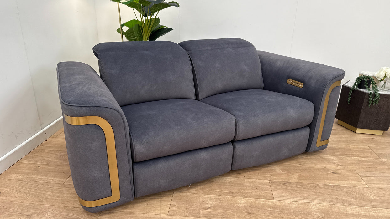 Sofology Plaza Fabric 2 Seater Power Recliner/Headrest in Lifestyle Flecked Charcoal