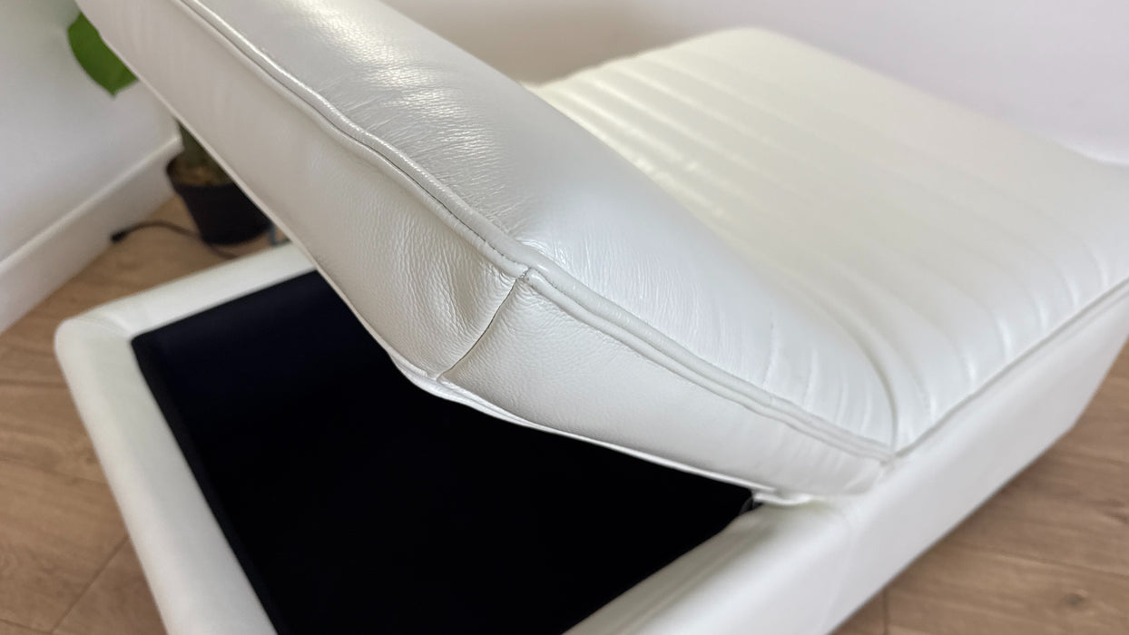 Sofology Laurence Leather Dual Storage Footstool in Relaxed Embossed Cognac