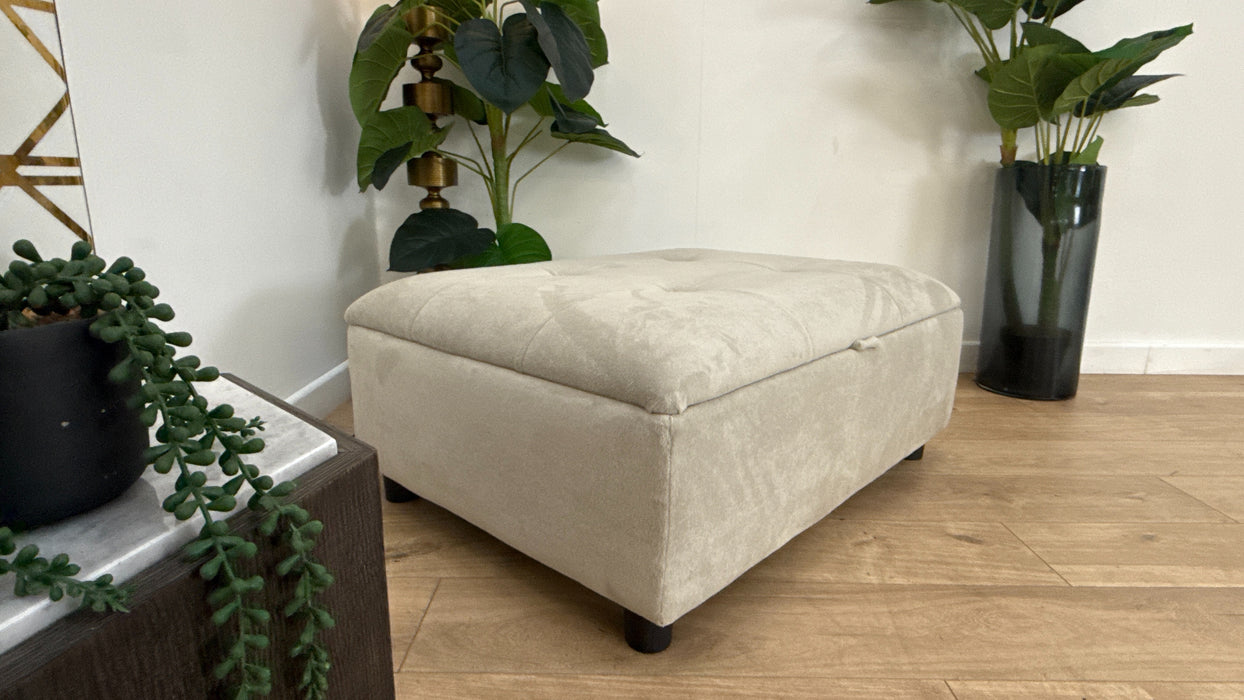 Sofology Ascot Fabric Storage Footstool in Soft Sherpa Stone