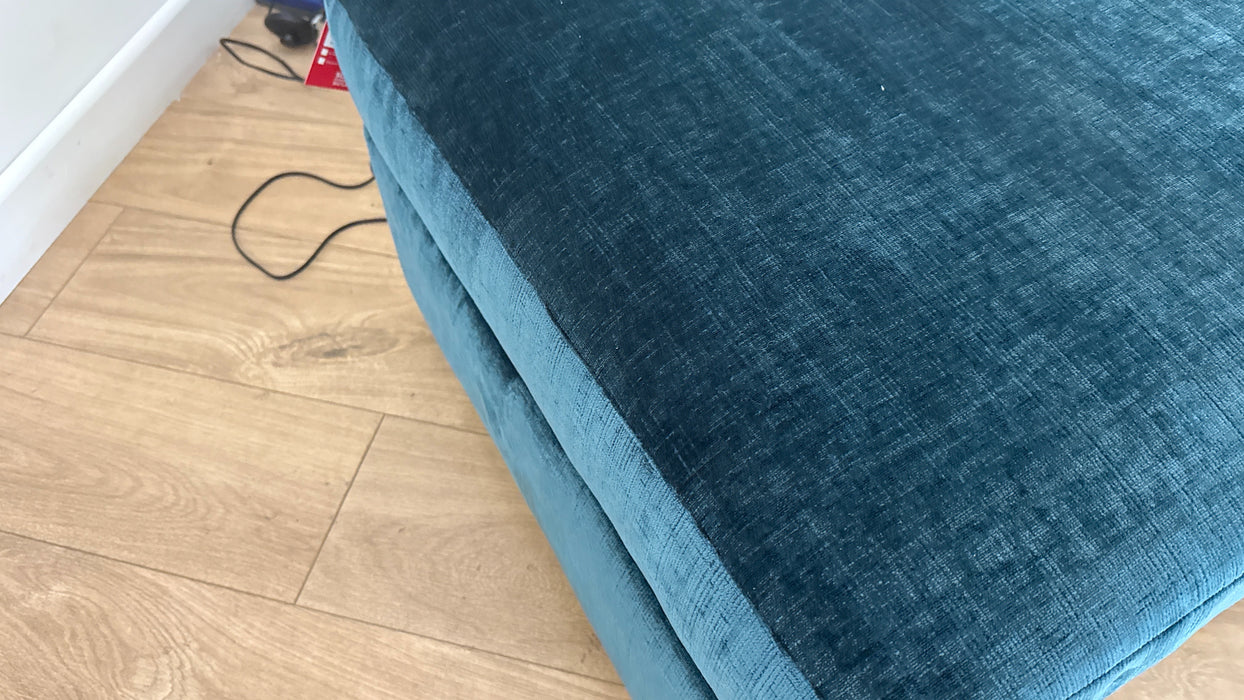 Sofology Majestica Fabric Large Storage Footstool in Luxe Chenille Teal