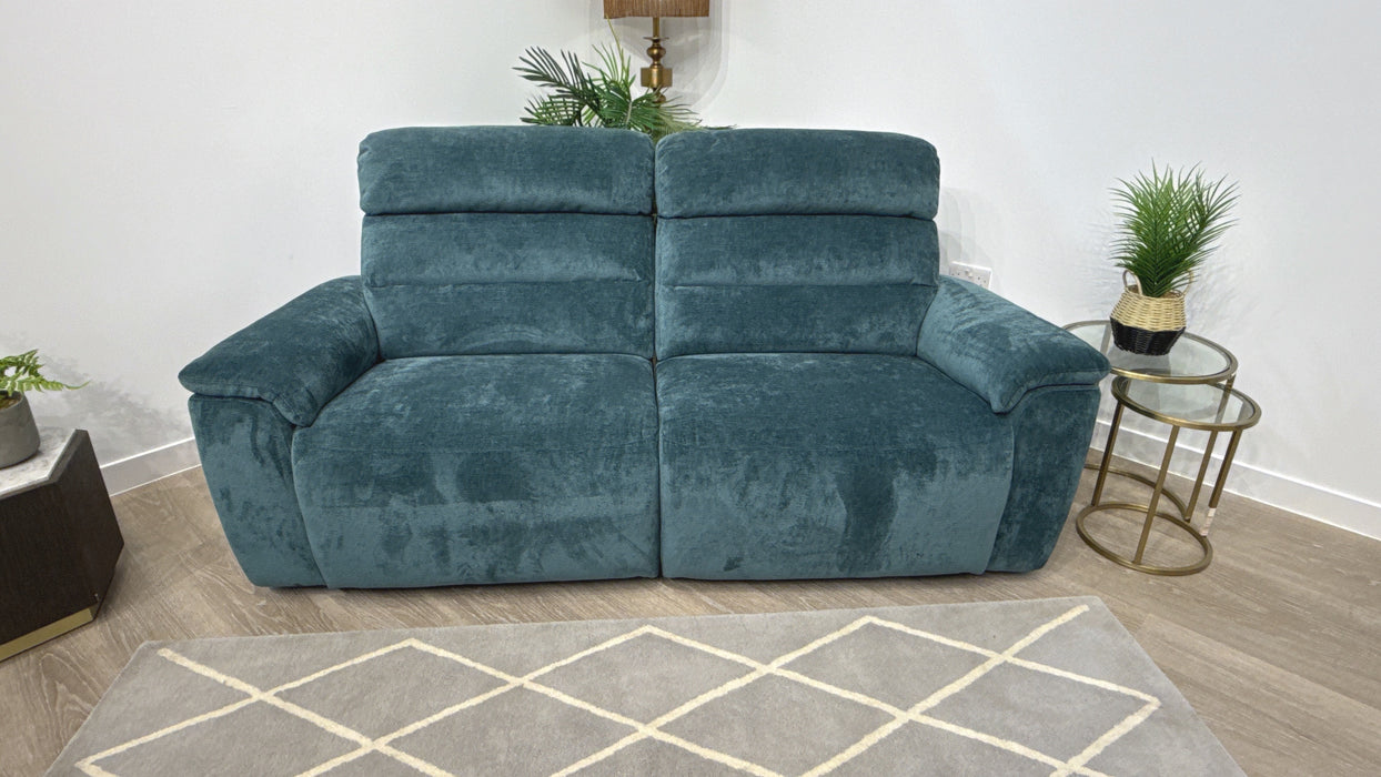 Sofology Radleigh Fabric 3 Seater Power Recliner/Headrest in Peacock