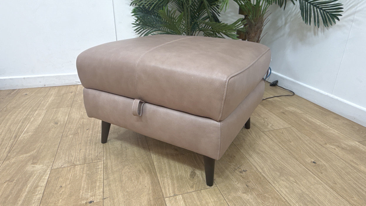 Sofology Adler Leather Storage Footstool in Relaxed Soft Stone