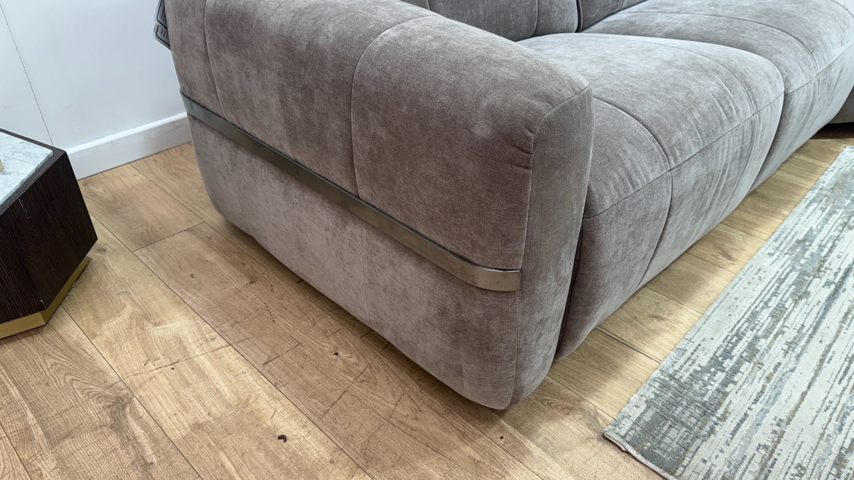 Sofology Lumiere Fabric 3 Corner 3 Power Recliner/Headrest in Relaxed Chenille Nutmeg