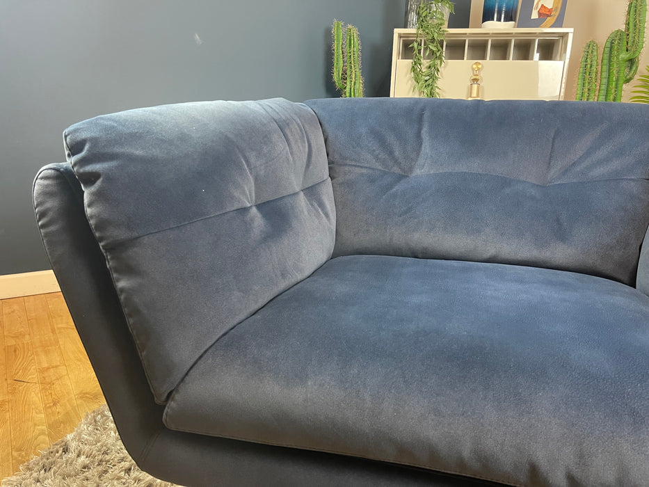 Hygge Fabric Loveseat - Lifestyle Fabric Mottled Navy Blue (WA2)