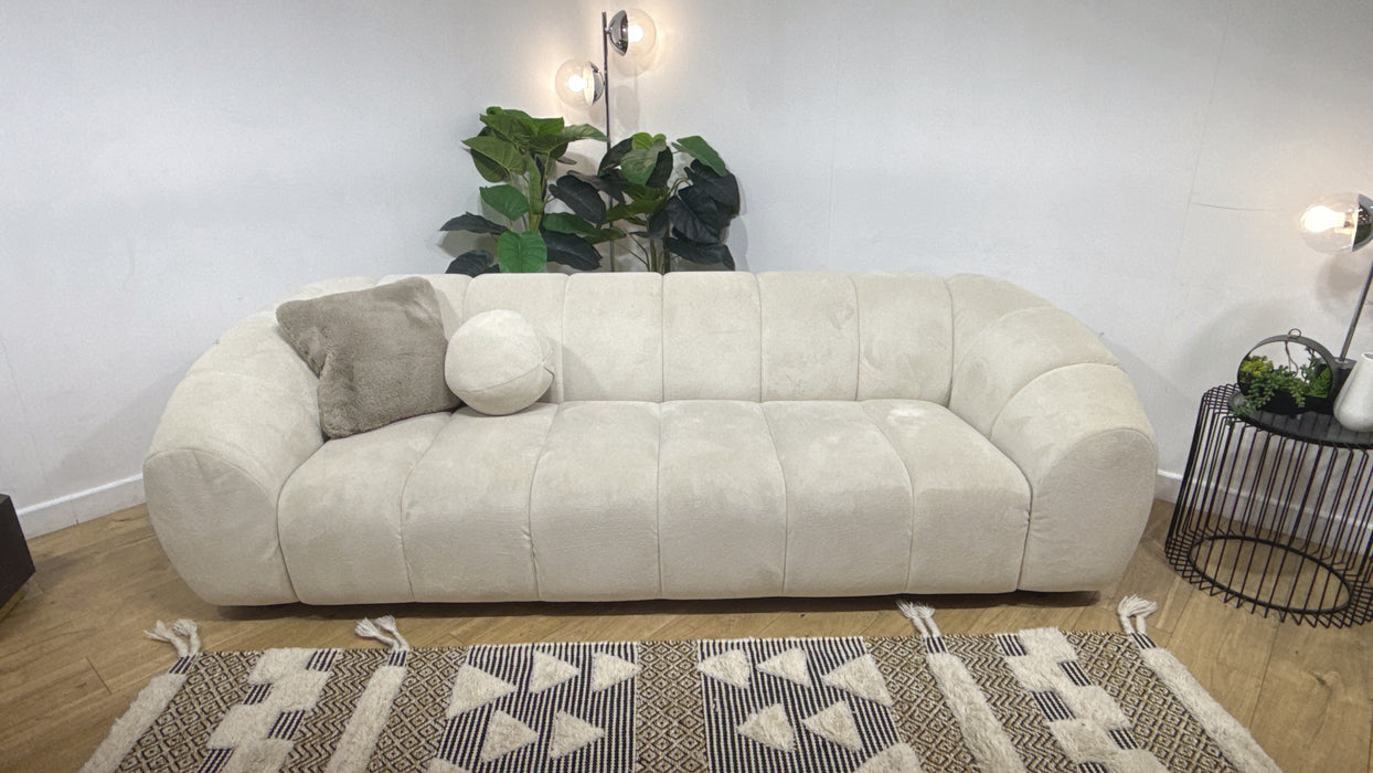 Sofology Waldorf Fabric 4 Seater in Soft Sherpa Natural Mix