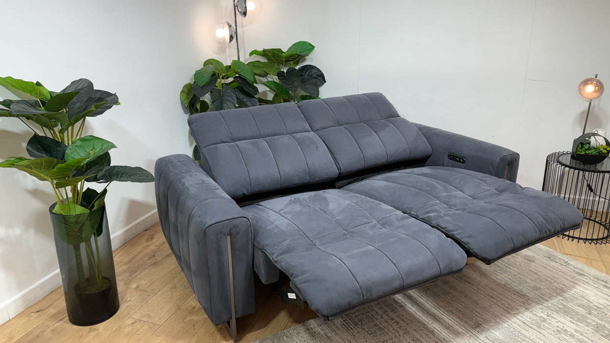 Sofology Paramount Fabric 2.5 Seater Power Recliner/Headrest in Lifestyle Nubuck Feel Charcoal