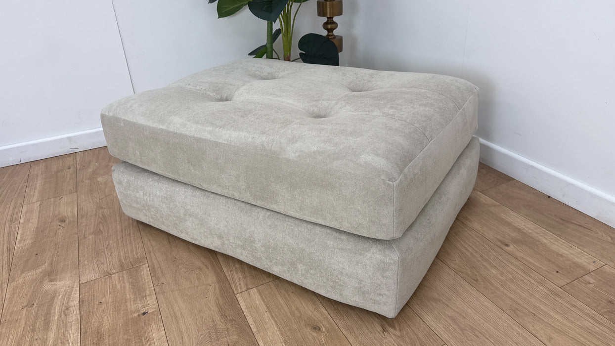 Sofology Ascot Fabric Footstool in Soft Sherpa Stone