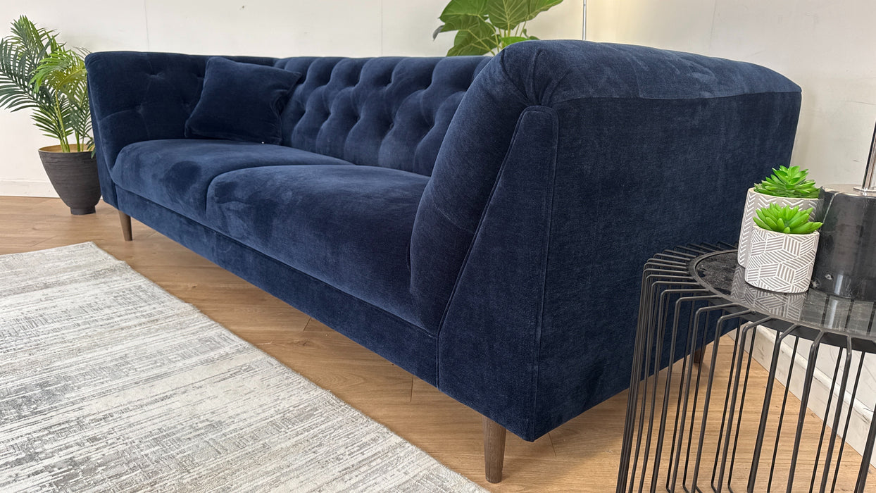 Bridgerton 4 Seater Sofa - Fabric - Navy All Over