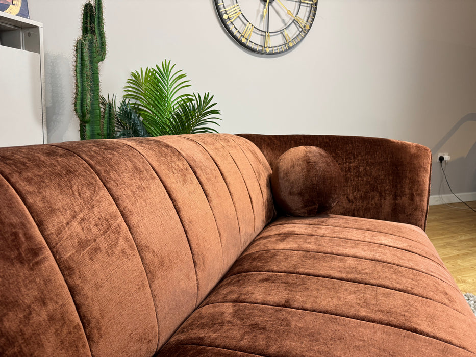 The Fitzrovia Fabric 2 Seater - Matt Velvet Rust Mix without Trim (WA2)