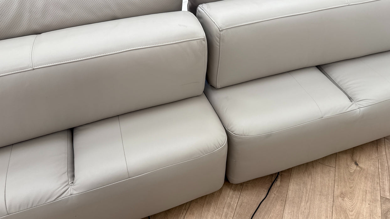 Sofology The Flex Leather 3 Seater Motion Back Large Full Back in Trusty Matt Stone