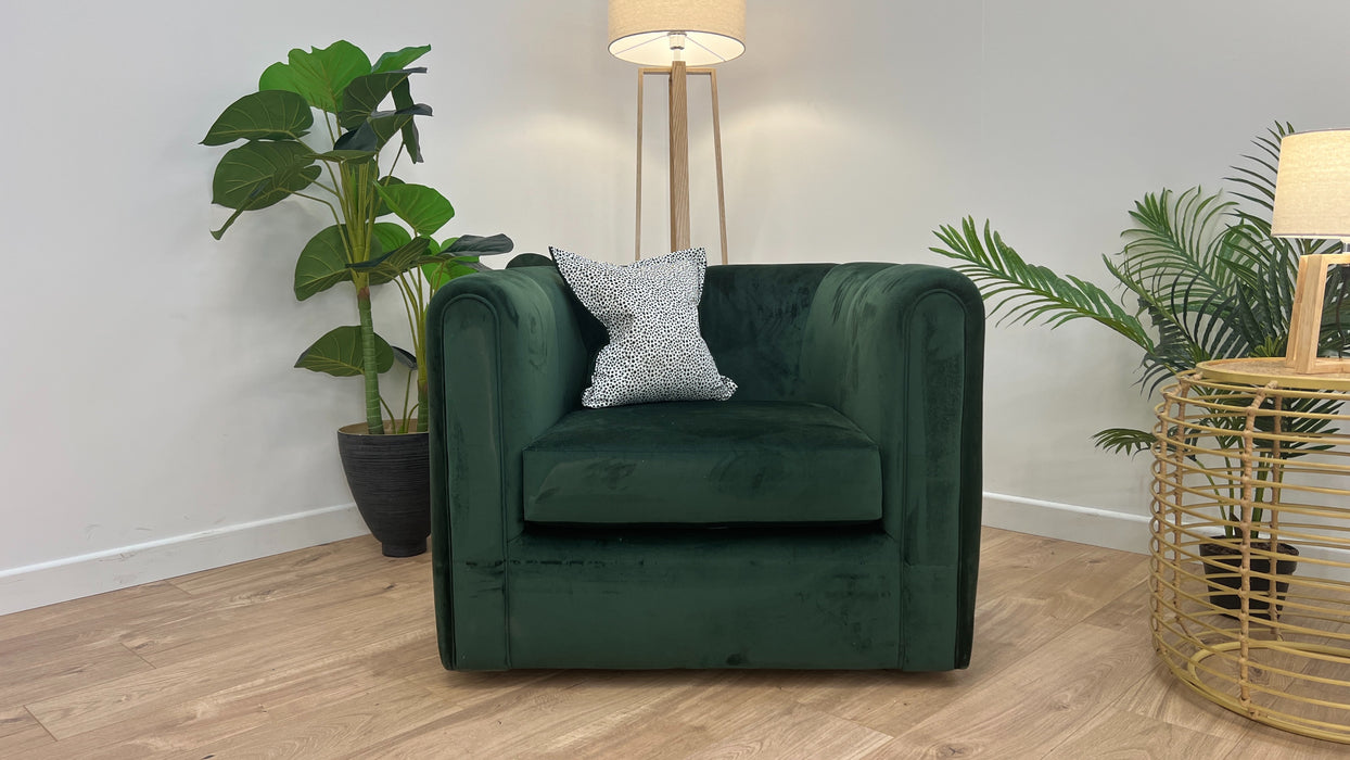 Ivanna Fabric Accent Swivel Chair - Emerald