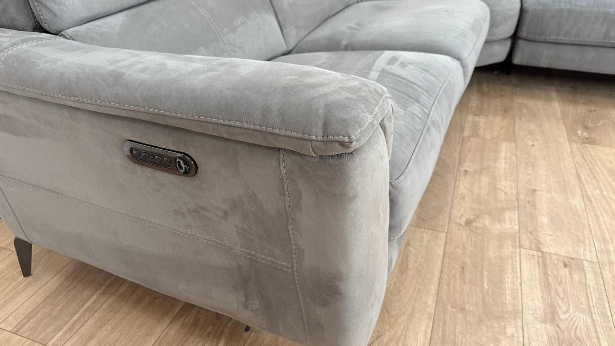 Sofology The Illinois 2 Corner 2 Fabric Recliner Sofa in Lifestyle Textured Charcoal