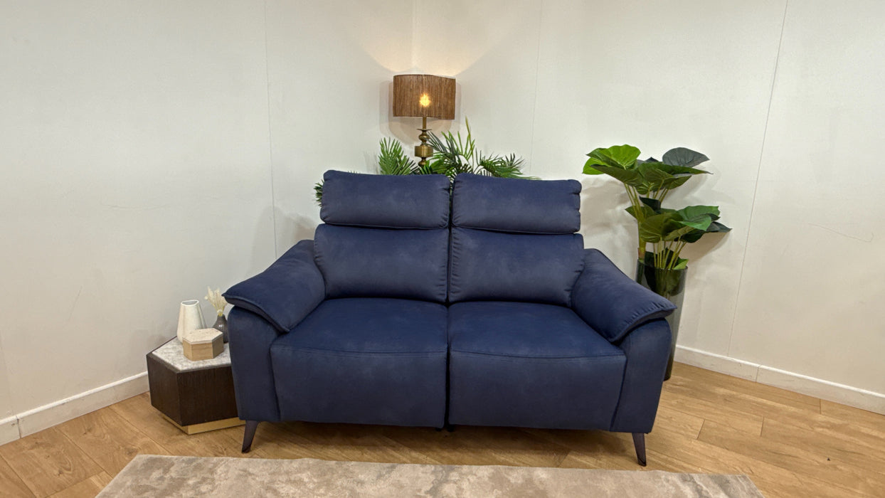 Sofology Arlo Fabric 2 Seater Power Recliner/Headrest in Lifestyle Flecked Navy