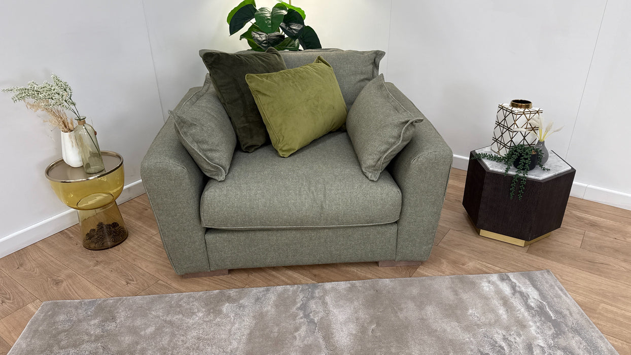 Sofology Gaia Fabric Loveseat in Buckingham Gold