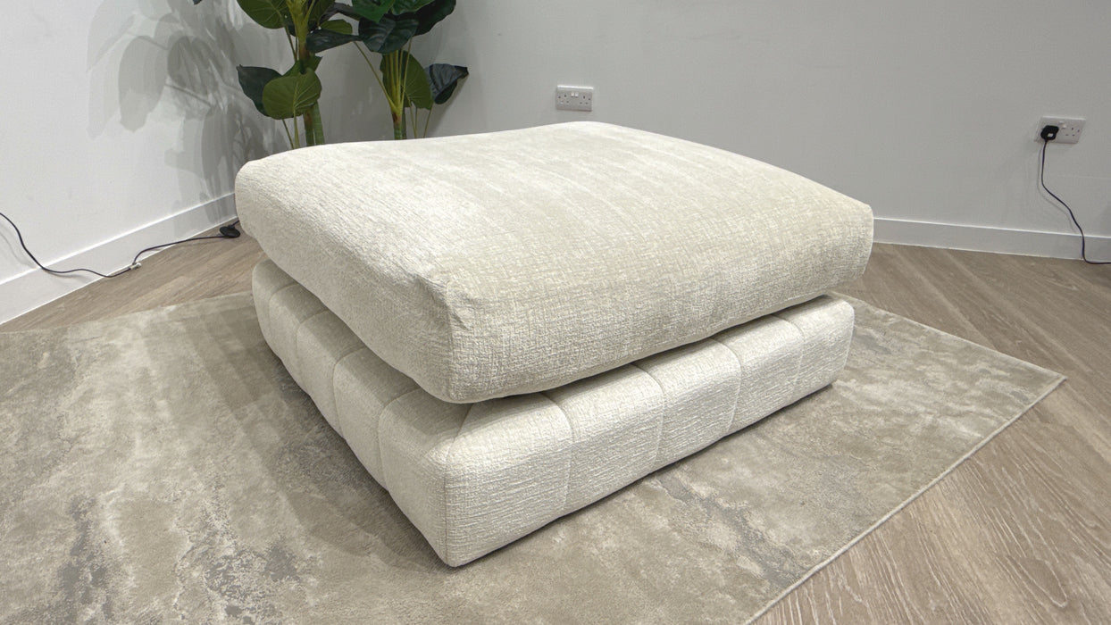 Sofology Westwood Fabric Footstool in Teddy Chenille Mist