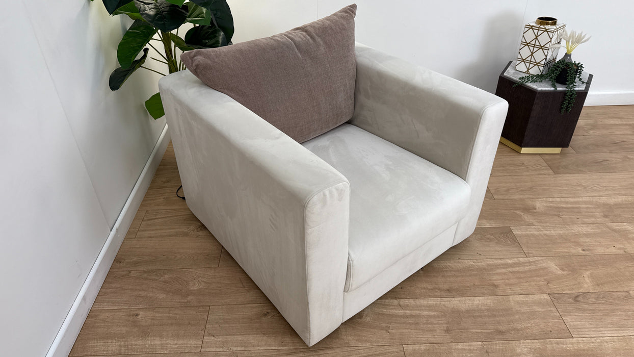 Sofology The Strand Fabric Chair in Matt Velvet Milk