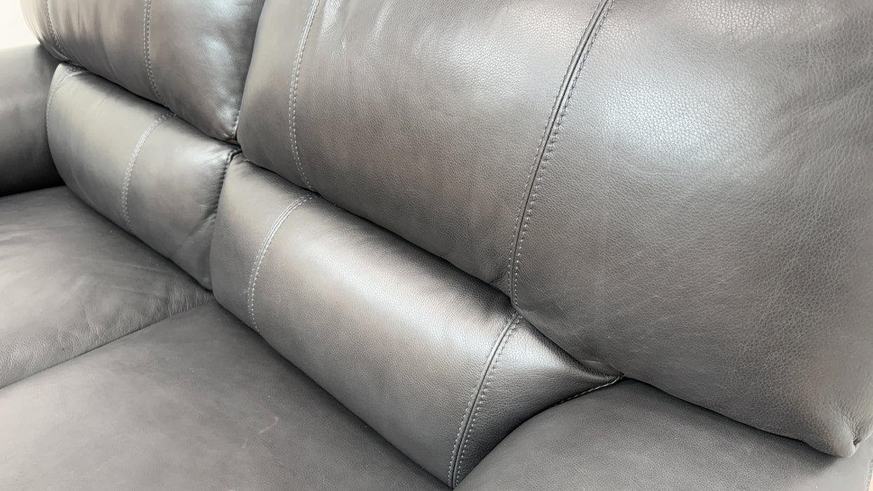 Sofology Santina Leather 2 Seater in Relaxed Soft Charcoal