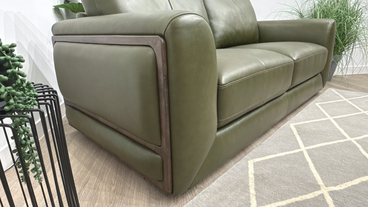 Sofology Elan 2.5 Seater Leather Sofa in Toronto Olive