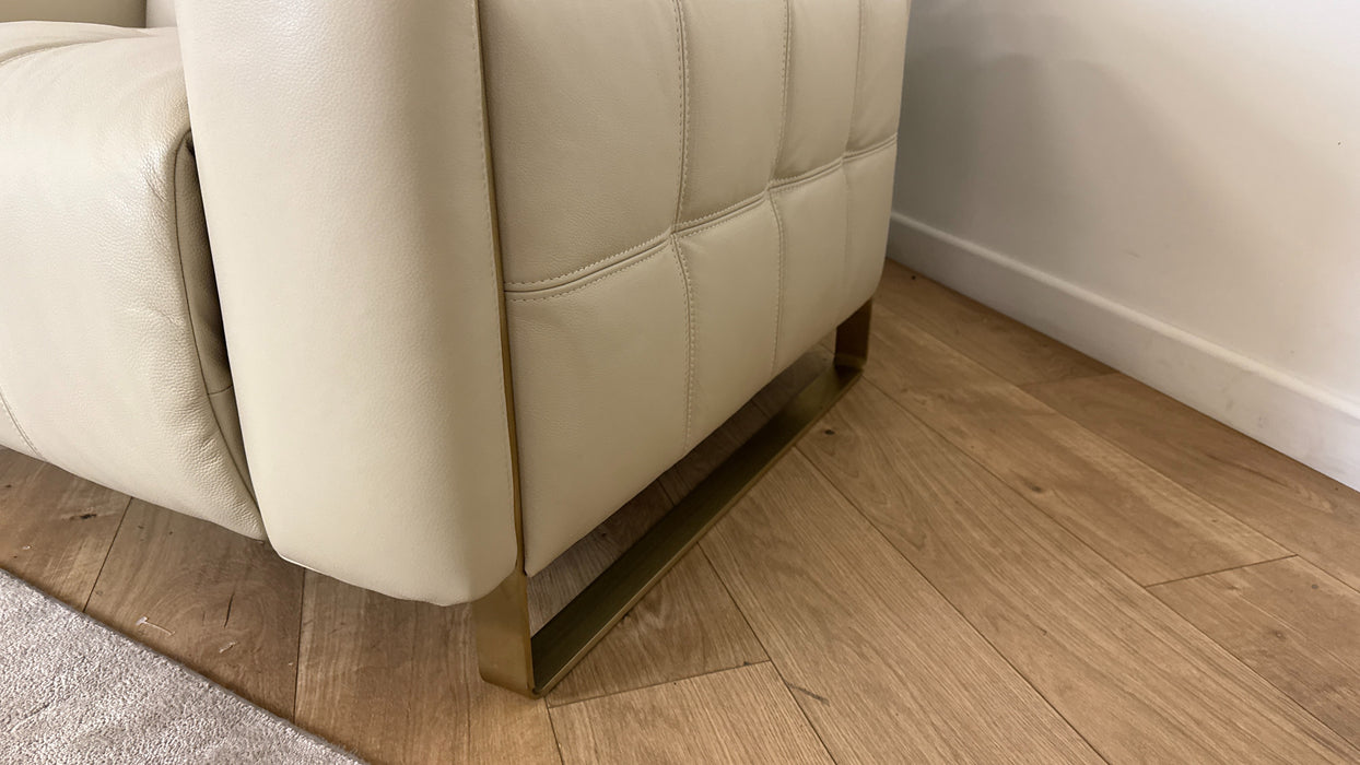 Sofology Marvella Leather Loveseat in Trusty Sheen Bone China