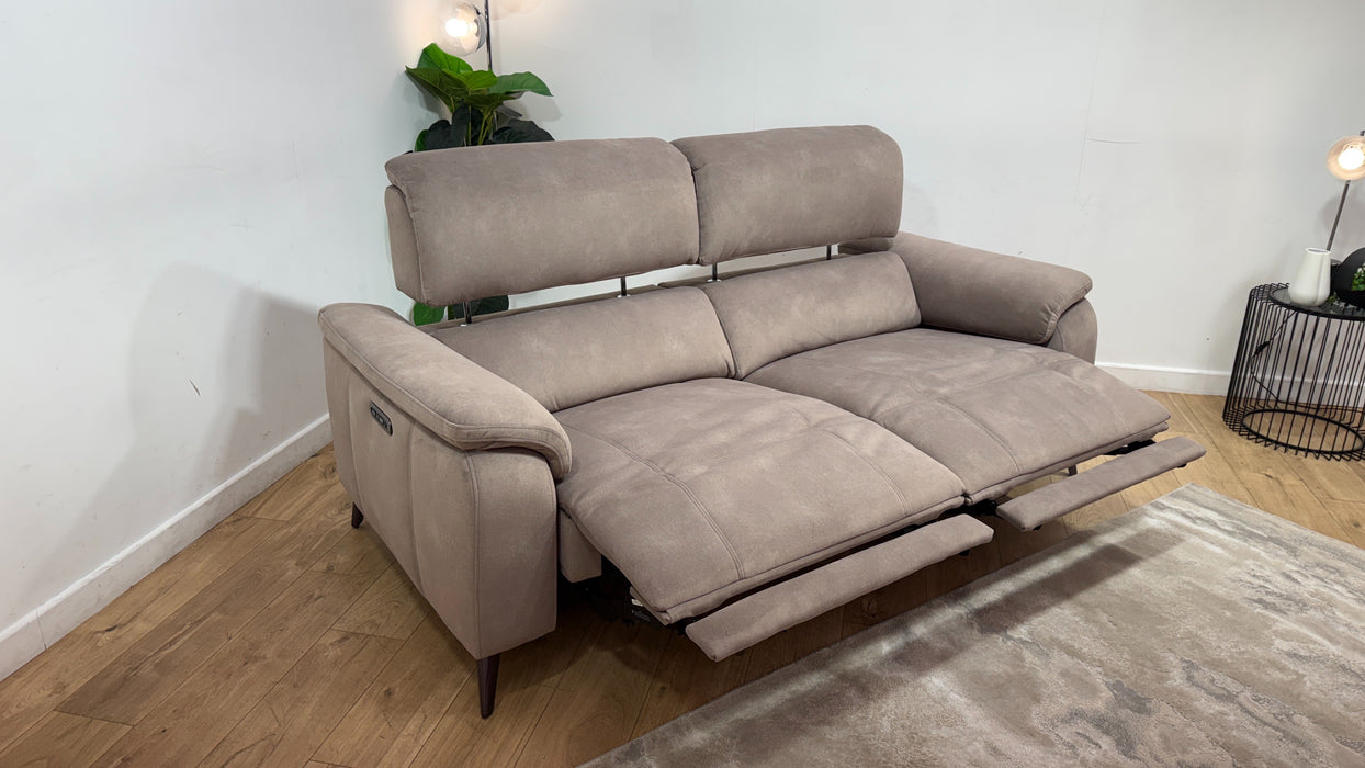 Sofology Bailey Fabric 2.5 Seater Power Recliner/Headrest in Lifestyle Flecked Nutmeg