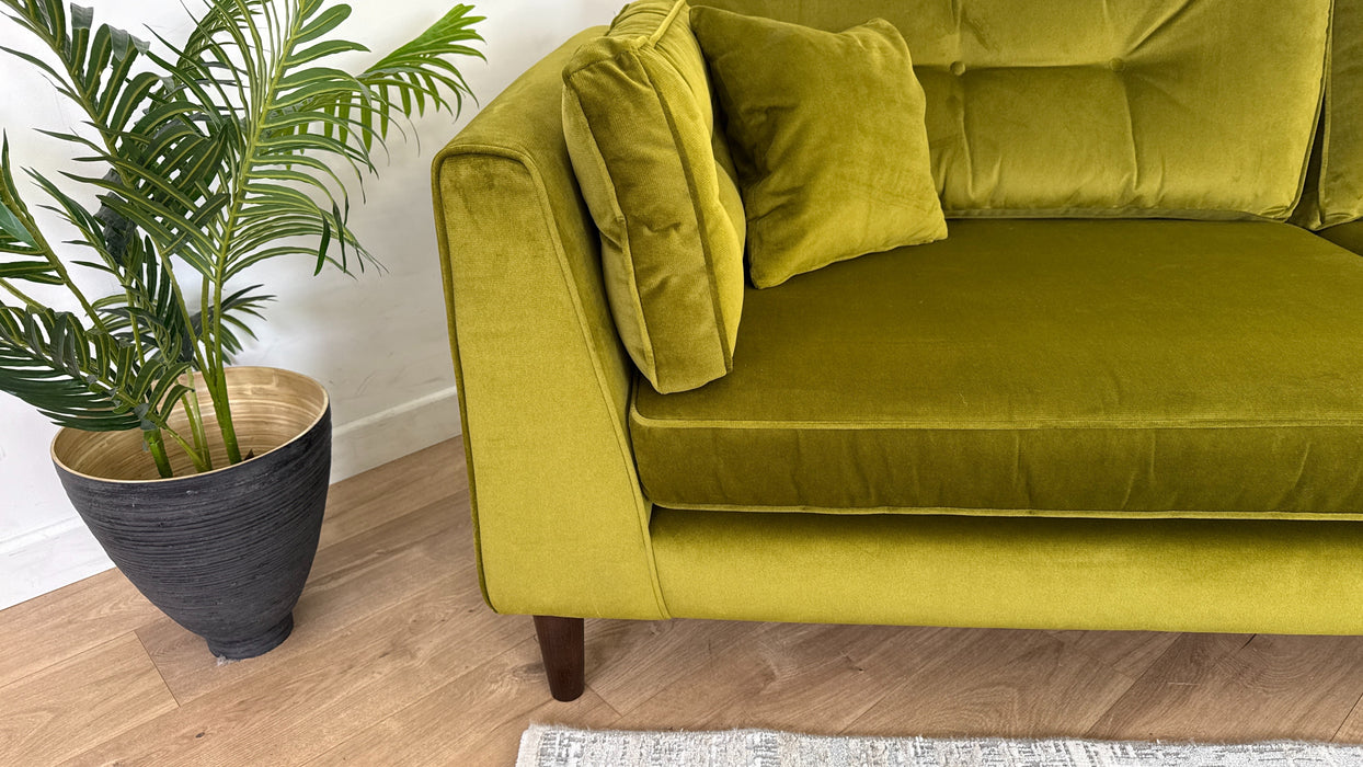 Cricket 4 Seater Sofa - Fabric - Green Velvet All Over