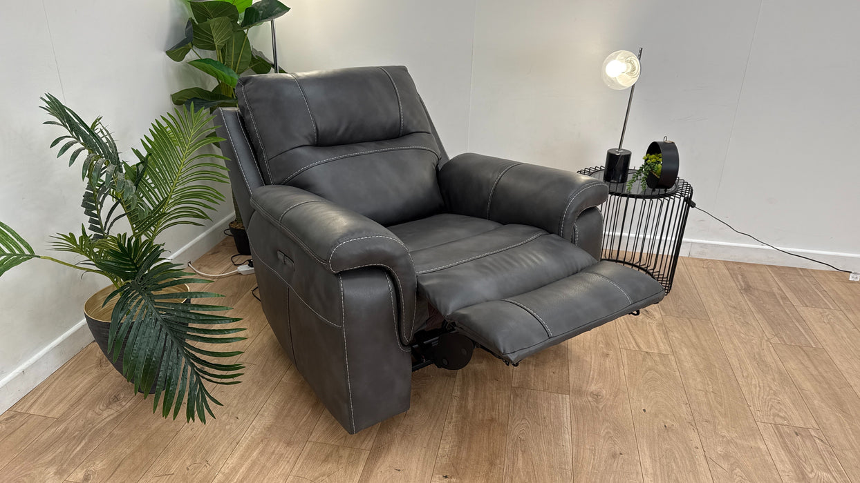 DFS Evander Fabric Recliner Chair in Grey