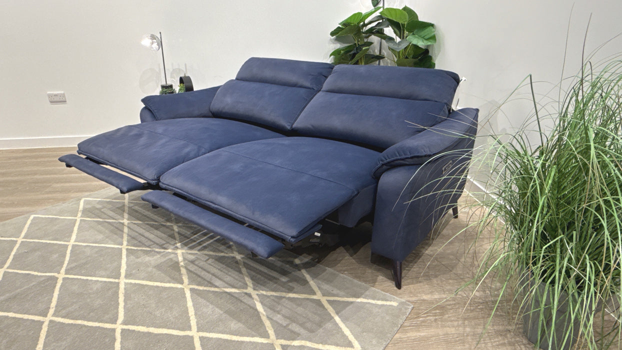Sofology Arlo Fabric 2.5 Seater Power Recliner/Headrest in Lifestyle Flecked Navy