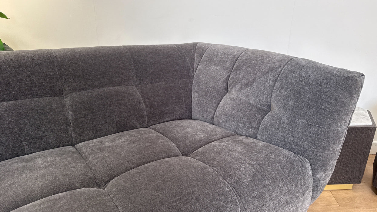 Sofology Lunar 3 Seater Fabric Sofa in Chenille Charcoal