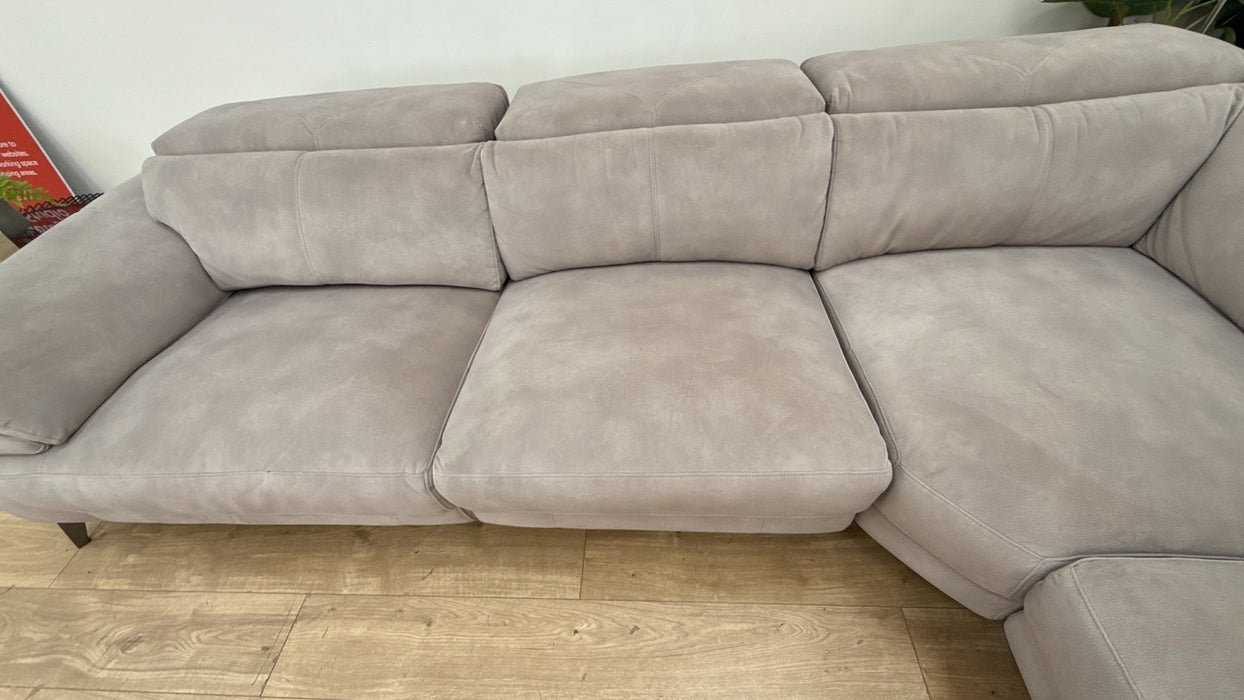 Caldo Corner Sofa - Leather Recliner - Dark Grey