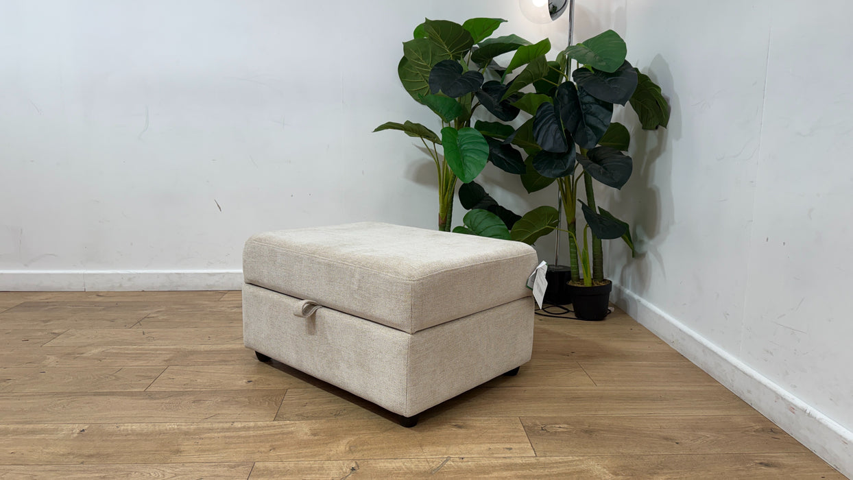 Sofology Strand Storage Footstool in Linen Look Chenille Natural