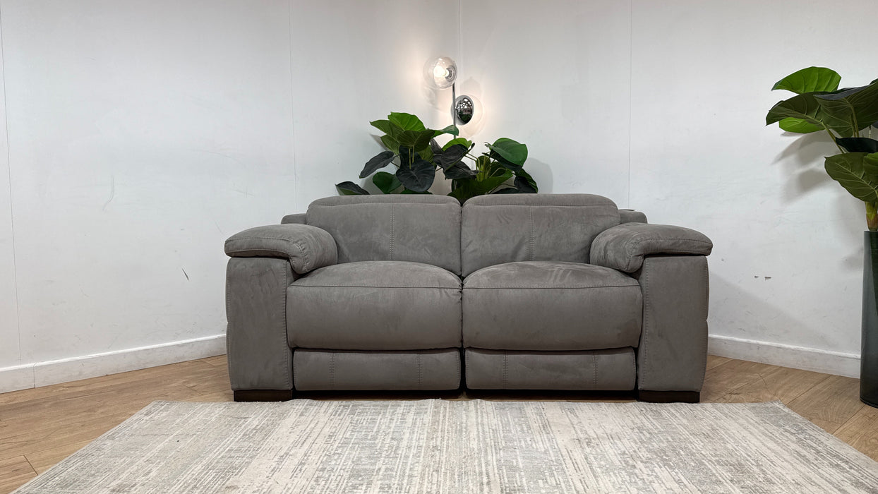 Sofology Laurence Fabric 2 Seater Power Recliner/Headrest in Lifestyle Textured Charcoal