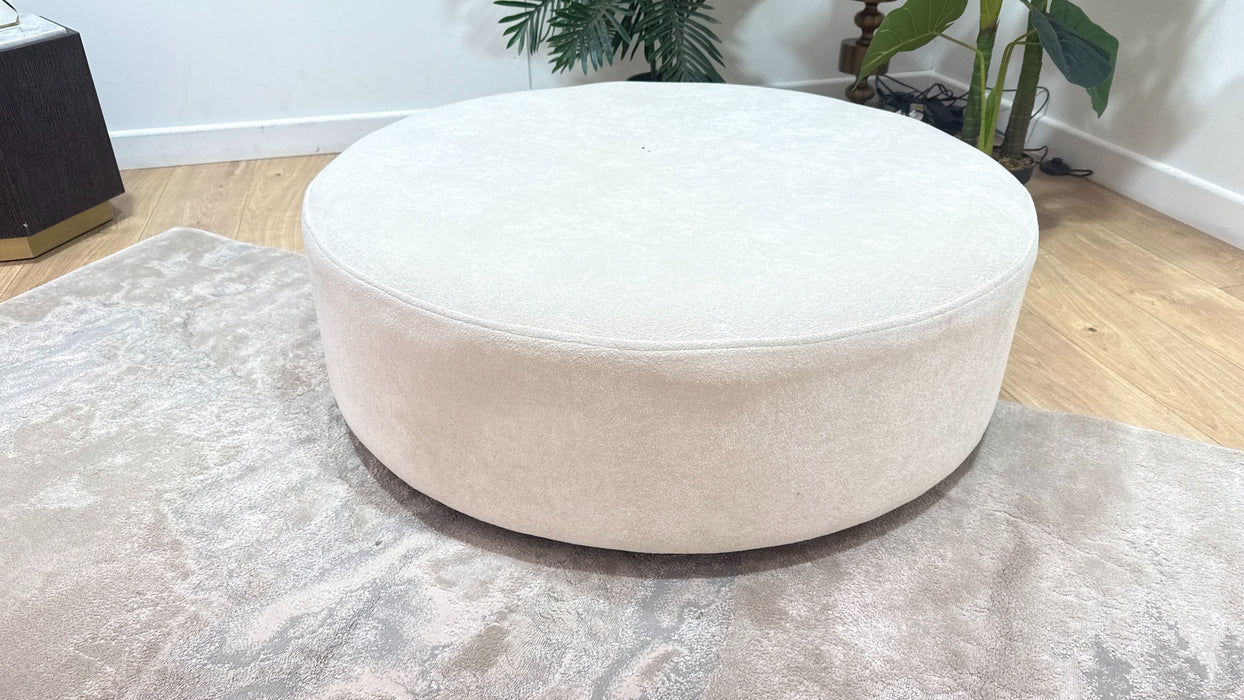 Sofology Ascot Fabric Designer Footstool in Soft Sherpa Natural