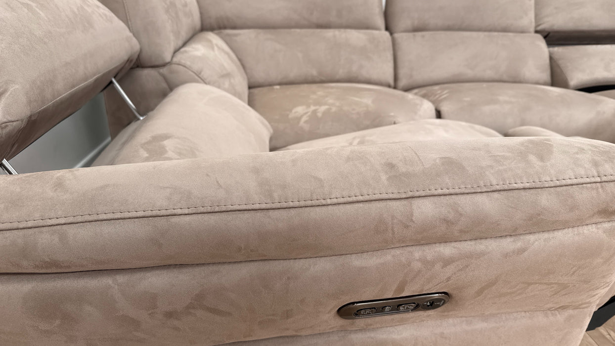 Sofology The Missouri 1 Corner 3 Fabric Recliner in Lifestyle Plush Nutmeg