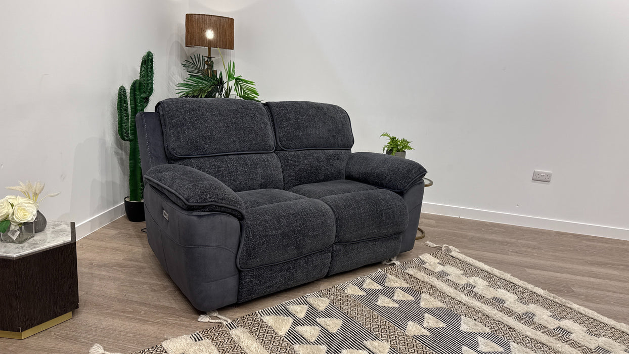 Fontaine 2 Seater Power Recliner In Navy Combination