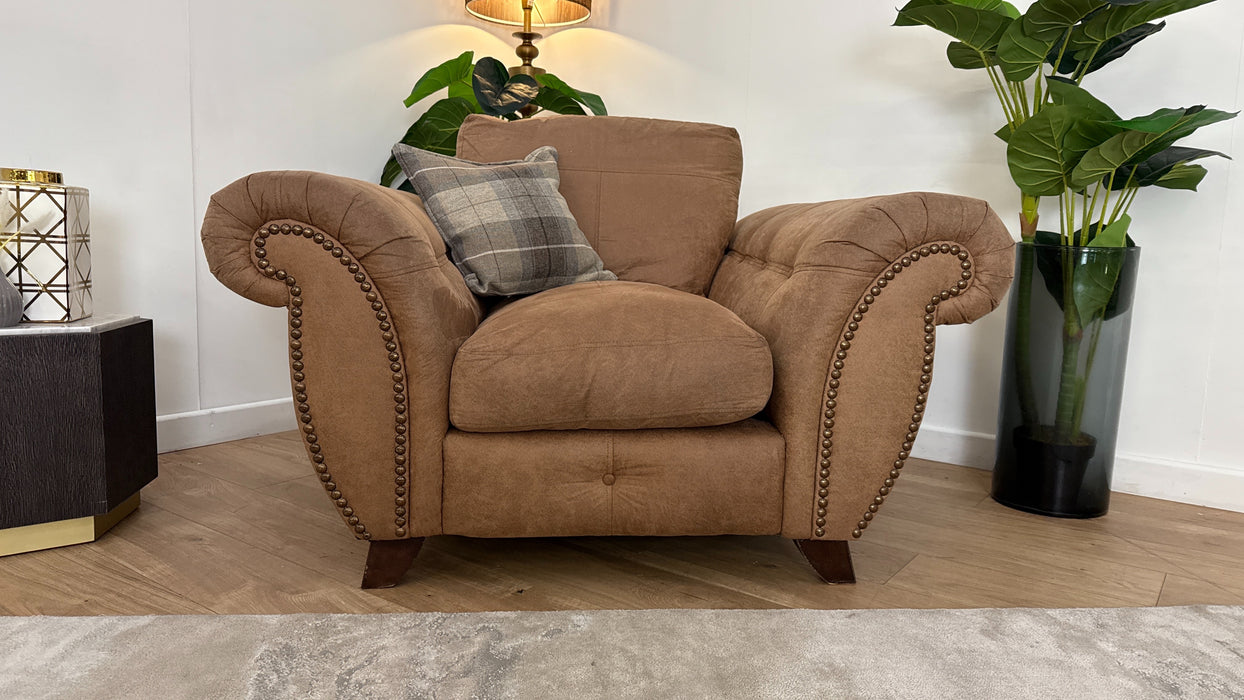 DFS The Alaska Fabric Chair in Brown Combination