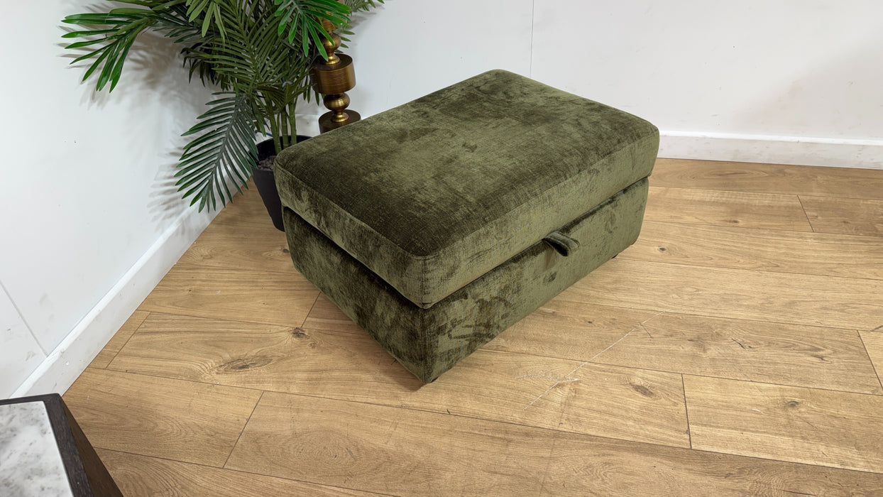Sofology Portobello Storage Foam Footstool in Luxury Chenille Olive
