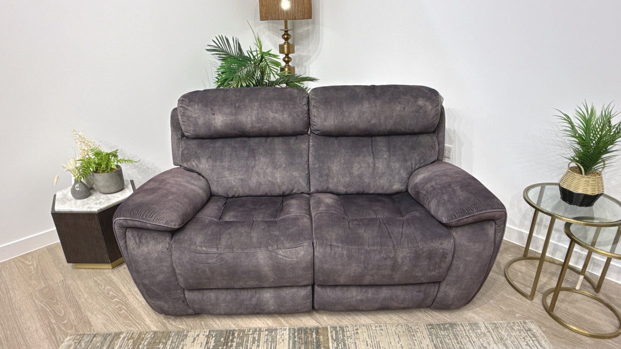 Sofology Radley Fabric 3 Seater Power Recliner + Power Hdrst in Decent Charcoal