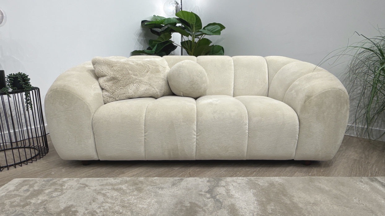 Sofology Waldorf 2 Seater Fabric Sofa in Soft Sherpa Natural Mix