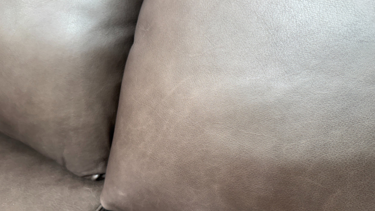 Sofology Adler Leather Asymmetric 3 Seater in Relaxed Soft Black Coffee