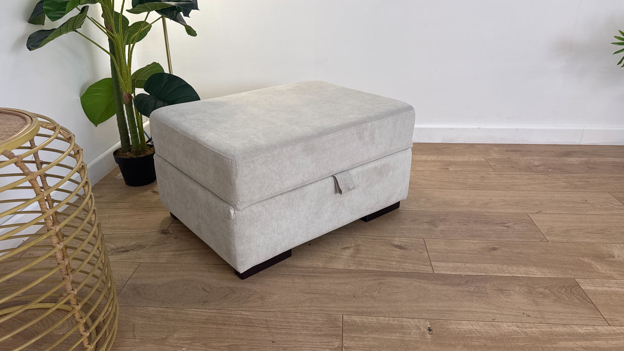 DFS The Freya Fabric Footstool in Silver