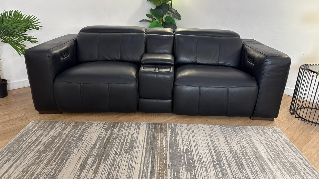 DFS The Crusade 2 Seater Recliner Sofa in Palatial Black